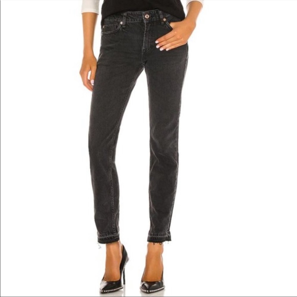 We The Free Black Distressed Jeans released hem
